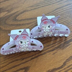 Kuromi Pink Cartoon Hair Claw Clip - Set of 2